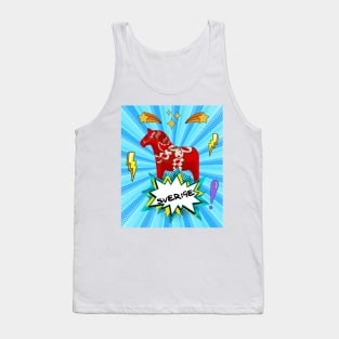 Sweden Swedish horse dala pop art style Tank Top